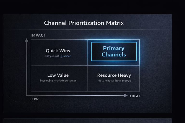 GTM channel matrix showing how to match channel investment to ICP buying behavior and pipeline efficiency