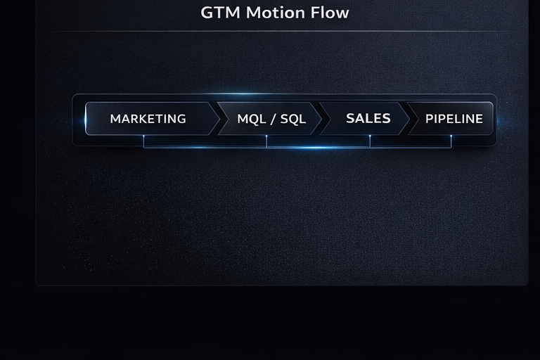 GTM motion framework showing how to define and align marketing and sales around a unified pipeline creation system
